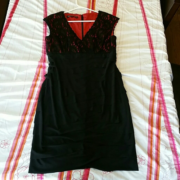 Jones Wear Dress, Red & Black, Size 12