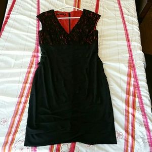 Jones Wear Dress, Red & Black, Size 12