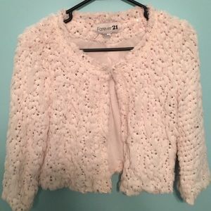 Faux fur sequin sweater