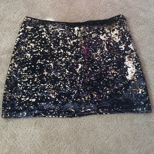 Black and Gold Sequin Skirt