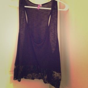 LF emma & sam cute black top with a lace bottom