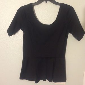 Black Peplum Top