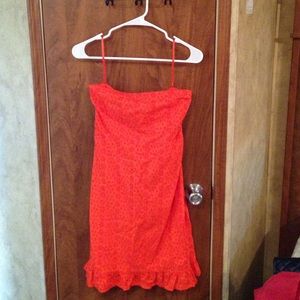 Old navy orange eyelet strapless dress size 4