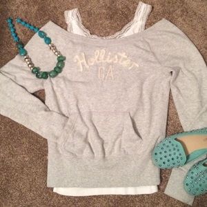 Hollister light gray sweatshirt