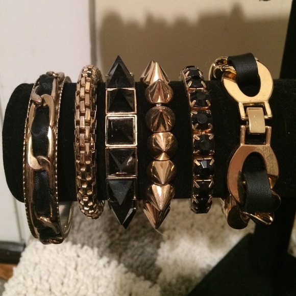 Black and gold bracelets