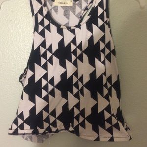 Black and white cropped top