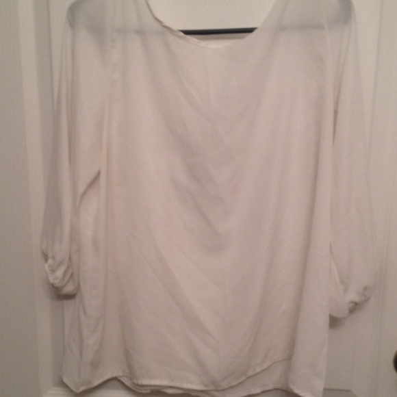 White chiffon top with bow detail