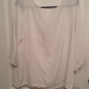 White chiffon top with bow detail