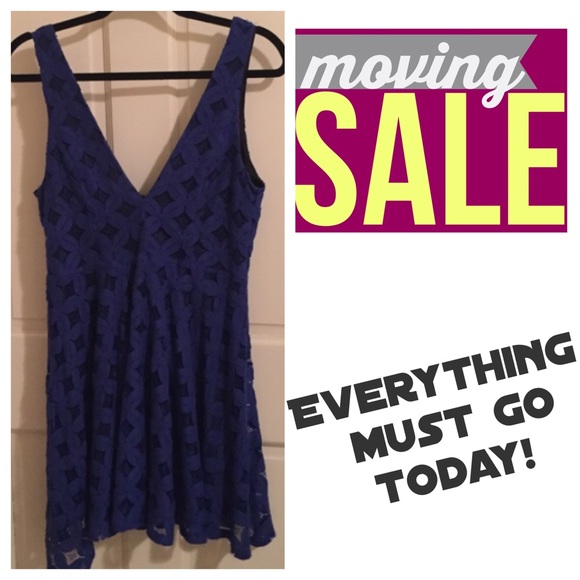 Cobalt Blue Crochet Cocktail Dress