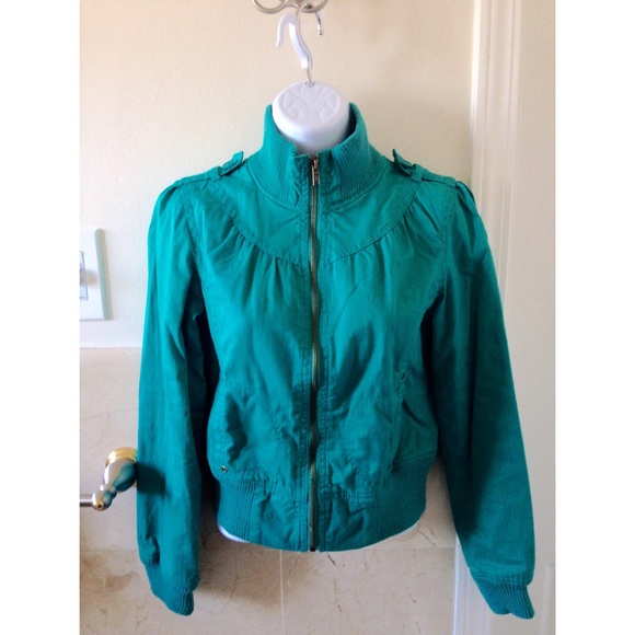Bright Teal Zip Up Jacket - Picture 1 of 4