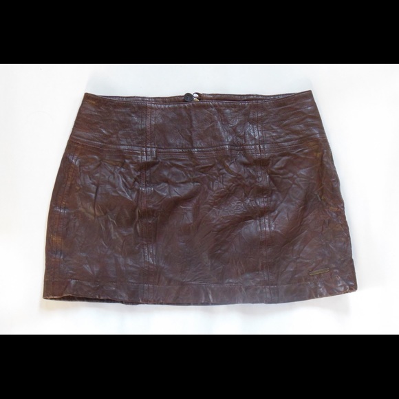 A&F Brown Leather Skirt