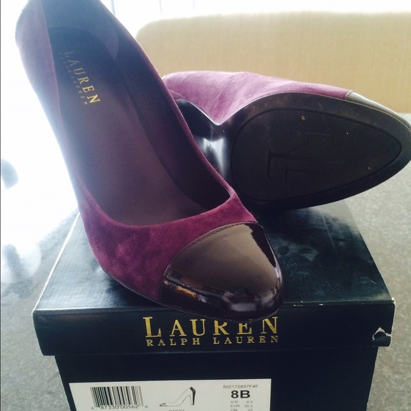 Ralph Lauren purple pumps suede/patent  heels