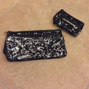 Victoria's Secret Black Sequin Wallet Bundle NWOT
