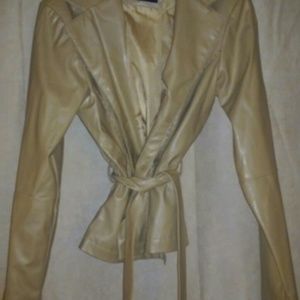 Beige leather jacket
