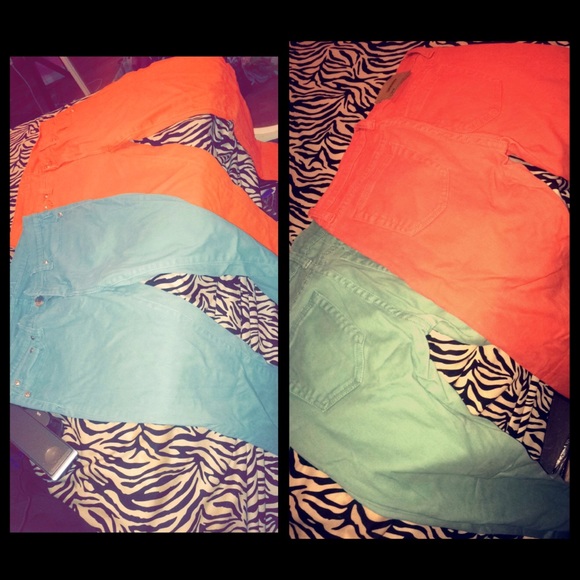 🎉 BUNDLE 🎉 blue & orange pants .. size : 3/4