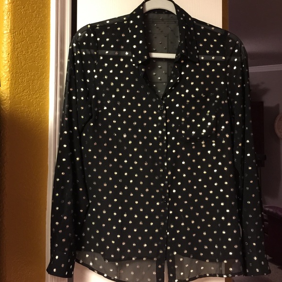 Sheer Black Long Sleeve Shirt