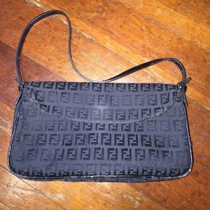 Authentic small black fendi shoulder bag
