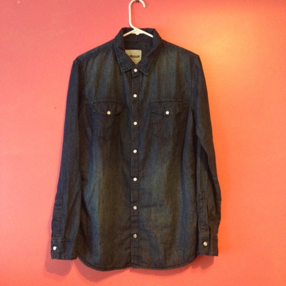 LF dark wash denim shirt dress - Picture 2 of 3