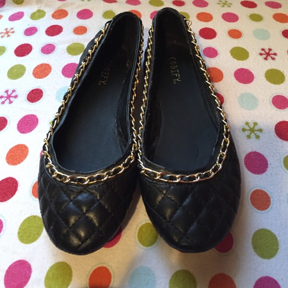 Black & Gold Flats