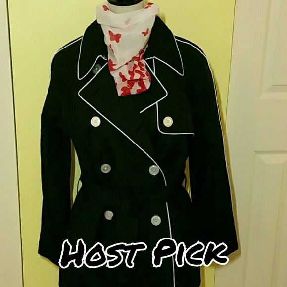 CHAPS Black Rain Coat SZ L