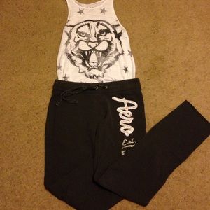 Gray aero sweatpants/ tank