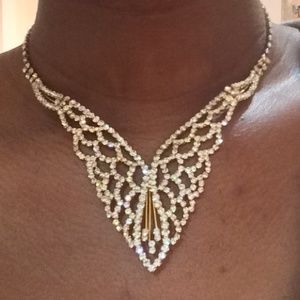 ADD ON. Sparkly winged choker necklace