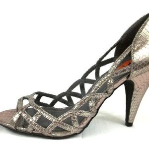✨🎉Rocket Dog Metallic "snake skin" Cage Heel