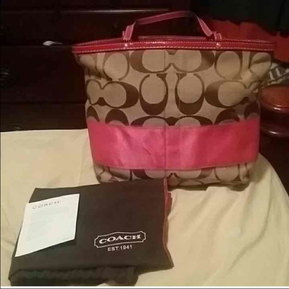 Pink coach tote