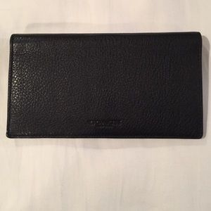 Coach black checkbook cover NWOT