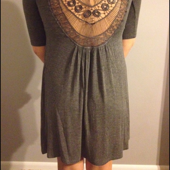 Gray Cotton Dress with beautiful back detail - Picture 2 of 4