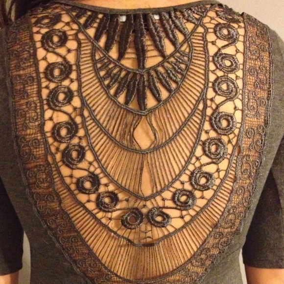 Gray Cotton Dress with beautiful back detail - Picture 3 of 4