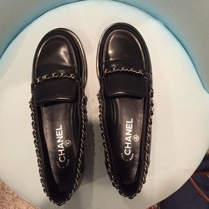 Chanel leather loafers
