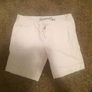 American Eagle White Boyfriend Shorts