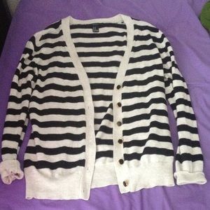 Light Tan and Black Striped Cardigan