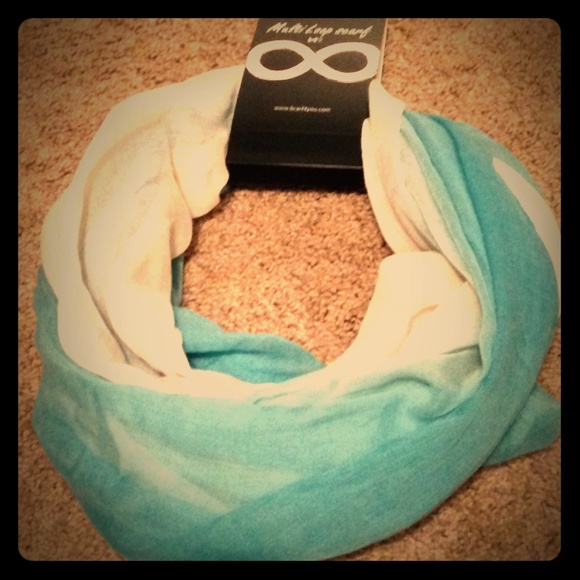 Mint and Cream Ombre Infinity Scarf