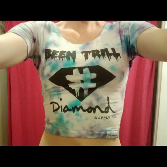 Diamond supply crop top tye dye