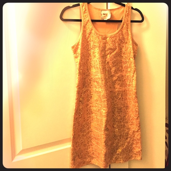 Gold party dress