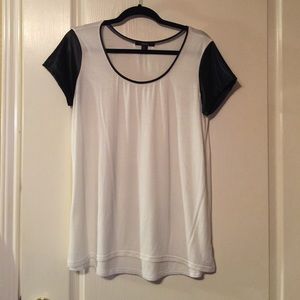 Faux leather sleeves