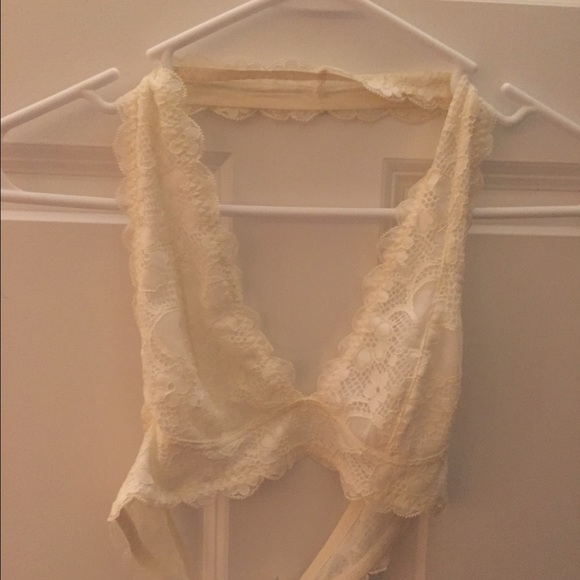 Free people galloon lace halter bra