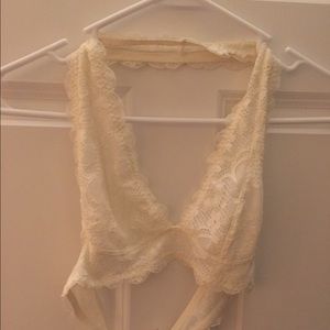 Free people galloon lace halter bra