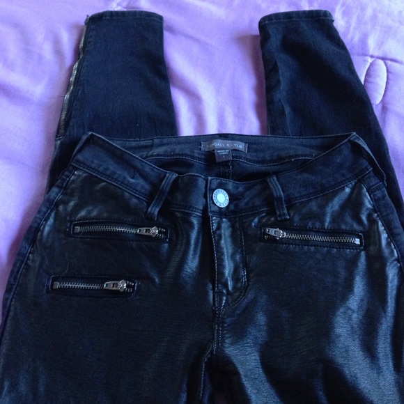 Kendall and Kylie faux leather jeans