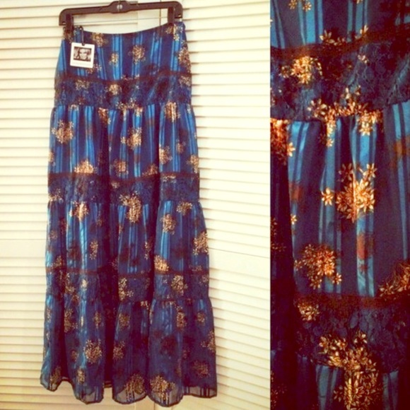 Jessica Simpson maxi printed floral skirt