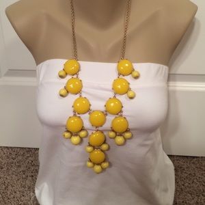 Jcrew knockoff bubble necklace, yellow never worn.
