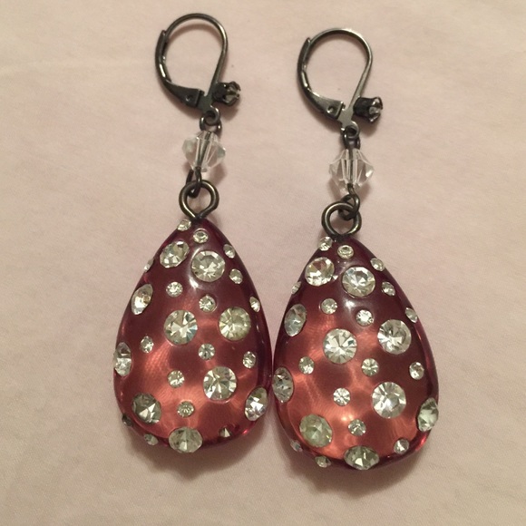 Betsy Johnson diamond droplet earrings