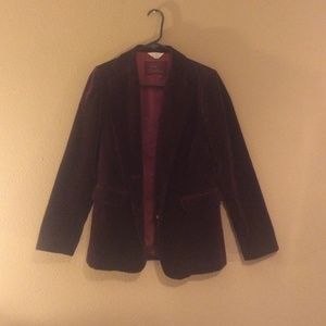 Burgundy Velvet Blazer