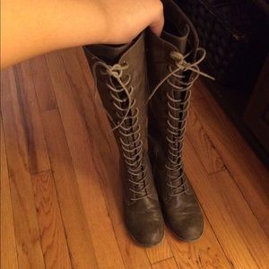 Tall lace up boots
