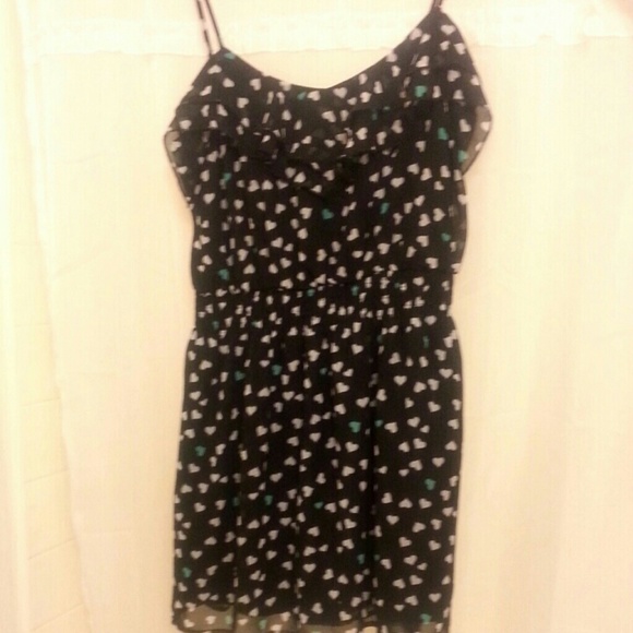 Black, sinched at waist, dress