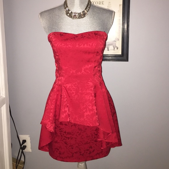 Beautiful Red Peplum Cocktail Dress