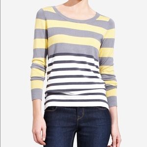 Yellow Striped Knit Top
