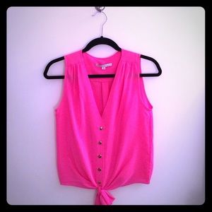 AMANDA UPRICHARD pink tie top / size S